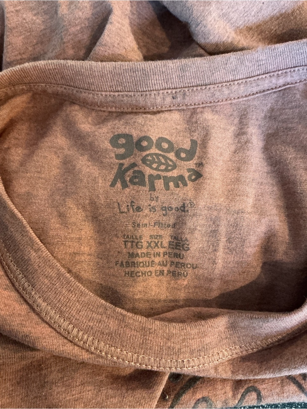 Life is Good Good Karma Peace Sign Graphic Tee XXL Rusty Orange - Picture 3 of 4